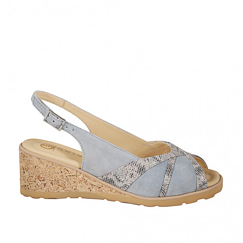 Sandalen Damenschuhe 34 in Leder Hellblau GHIGO