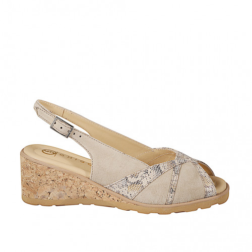 Sandalen Damenschuhe 34 in Leder Beige GHIGO
