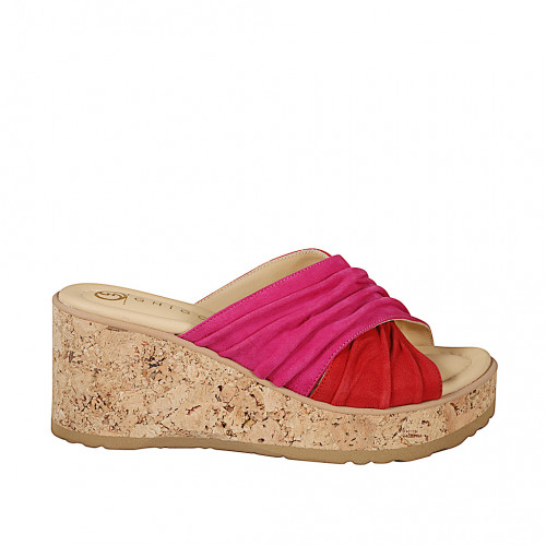 Pantoletten Damenschuhe 33 in Wildleder Rot GHIGO