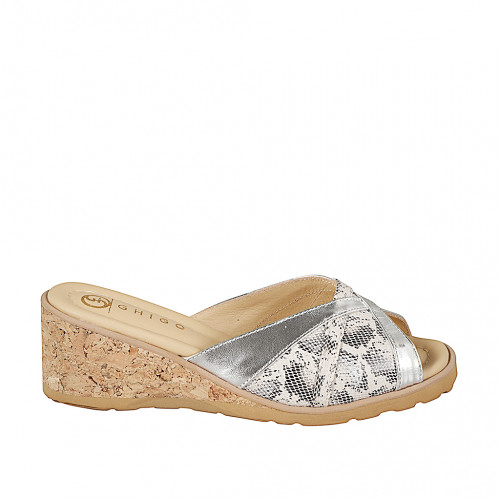 Mules Woman 32 in Leather Silver GHIGO