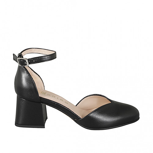 Offene Schuhe Damenschuhe 34 in Leder Schwarz GHIGO