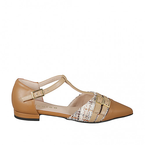 Offene Schuhe Damenschuhe 32 in Leder Beige GHIGO