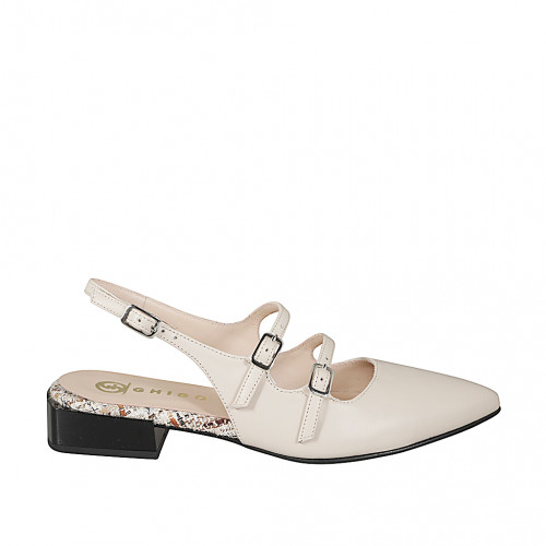 Slingbacks Woman 45 in Leather Beige GHIGO