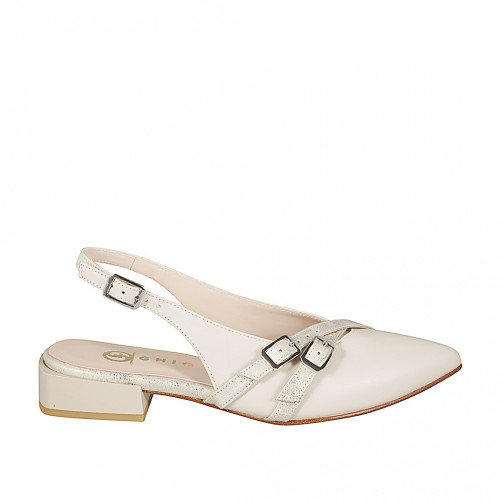 Slingbacks Woman 33 in Leather Beige GHIGO