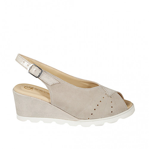 Sandals Woman 44 in Leather Beige GHIGO