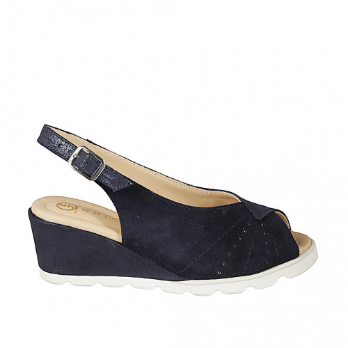 Sandalen Damenschuhe 32 in Leder Blau GHIGO