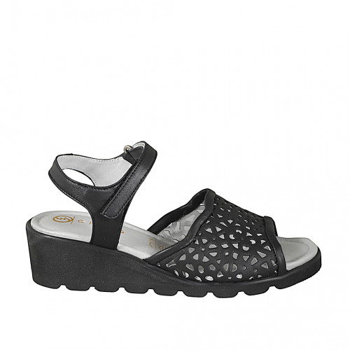 Sandals Woman 44 in Leather Black GHIGO