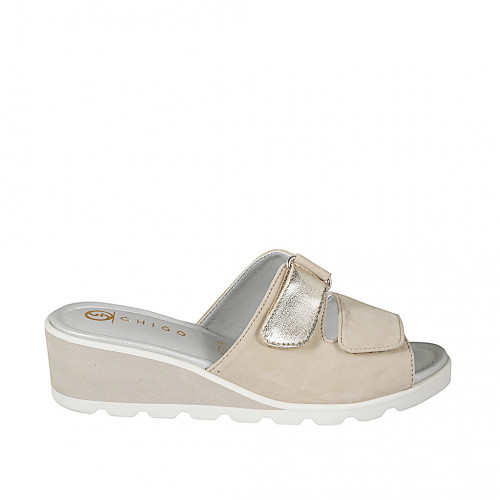 Mules Woman 33 in Leather Beige GHIGO