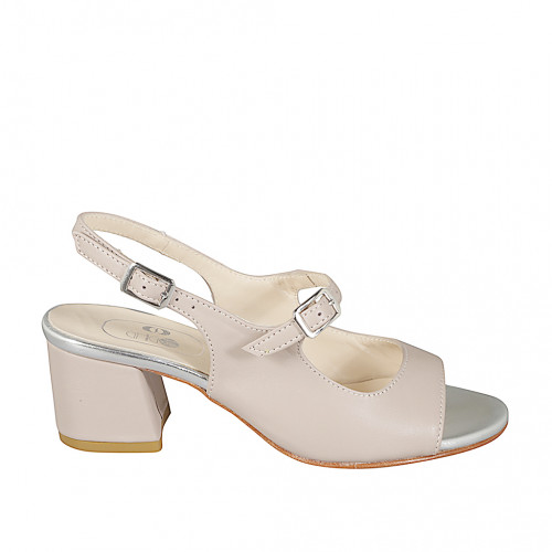 Women's shoes Woman 45 in Leather Silver GHIGO