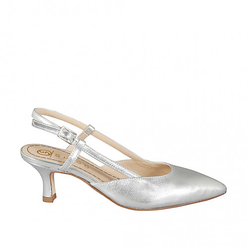 Slingbacks Woman 32 in Leather Silver GHIGO