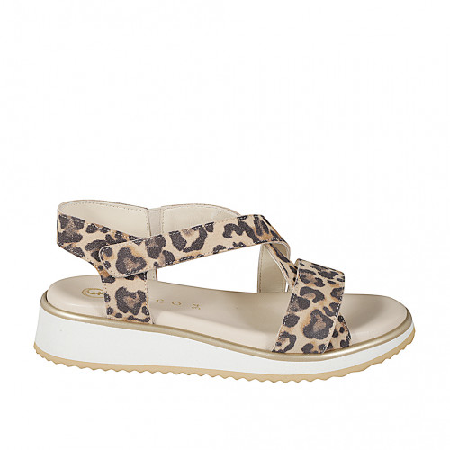 Sandals Woman 35 in Suede Leopard printed GHIGO