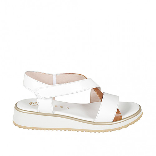 Sandals Woman 46 in Leather White GHIGO