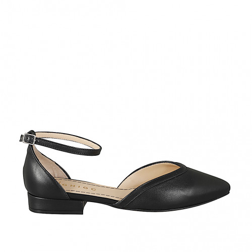 Offene Schuhe Damenschuhe 45 in Leder Schwarz GHIGO