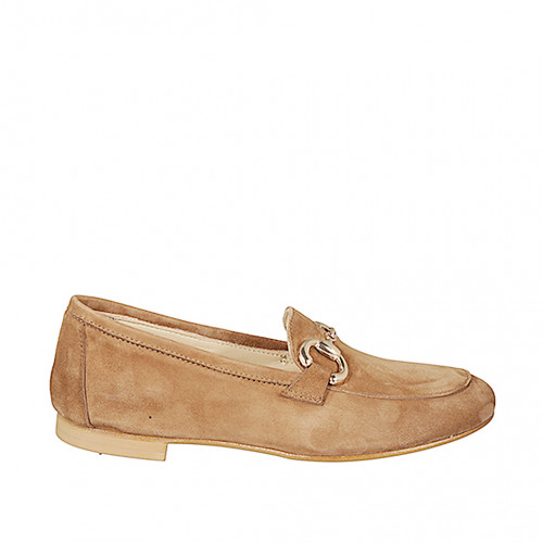 Mokassins Damenschuhe 33 in Wildleder Cognacbraun GHIGO