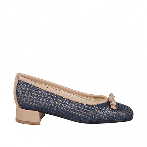Pumps Woman 46 in Leather Blue GHIGO