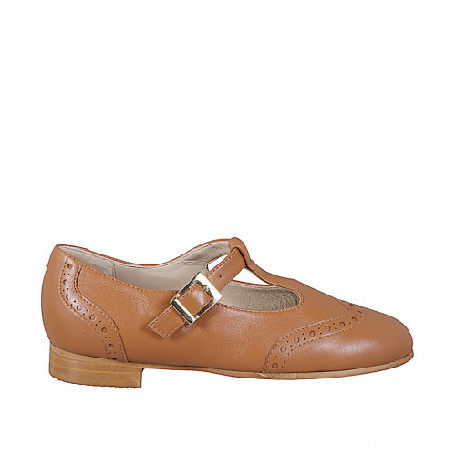 Ballerinaschuhe Damenschuhe 33 in Leder Cognacbraun GHIGO