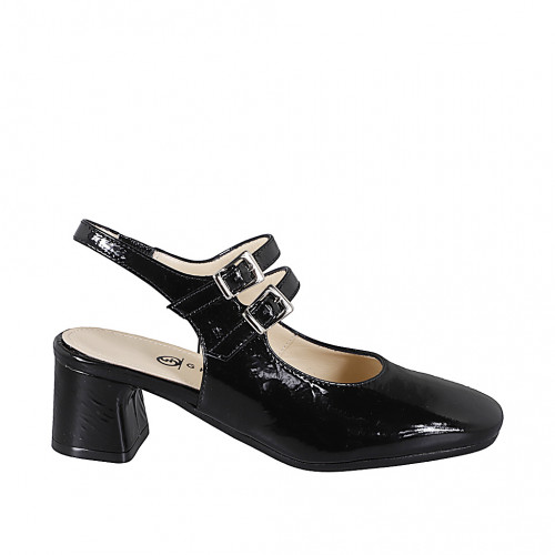 Slingbacks Woman 33 in Patent leather Black GHIGO