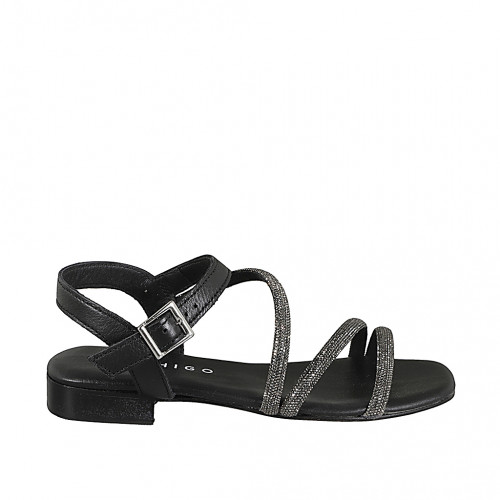 Sandals Woman 33 in Leather Black GHIGO