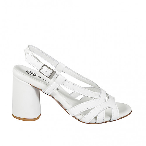 Sandals Woman 42 in Leather White GHIGO