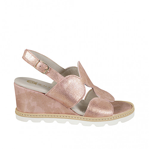 Sandals Woman 33 in Leather Pink GHIGO