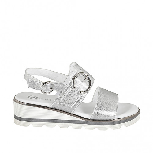 Women's shoes Woman 42 in Leather Silver GHIGO