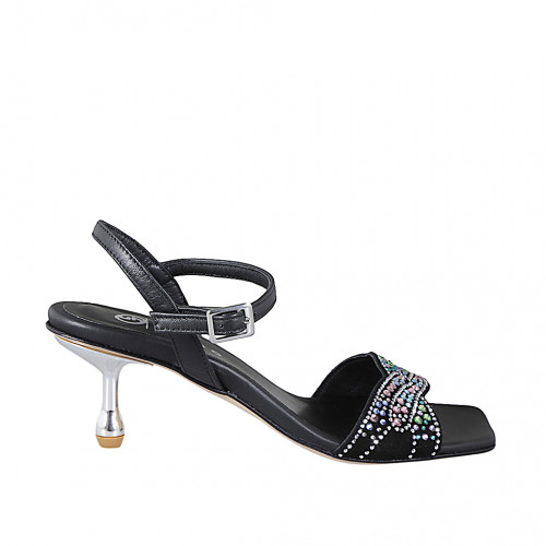 Sandalen Damenschuhe 44 in Leder Schwarz GHIGO