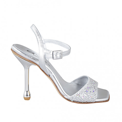 Sandalen Damenschuhe 42 in Leder Silber GHIGO