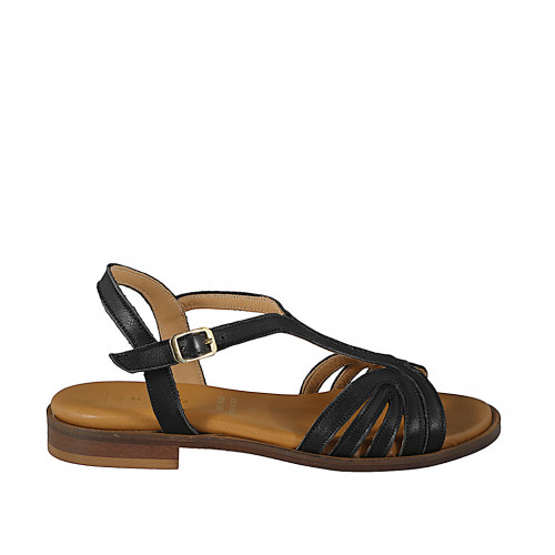 Sandals Woman 32 in Leather Black GHIGO