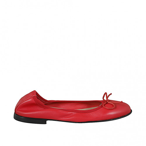 Ballerinas Woman 35 in Leather Red GHIGO