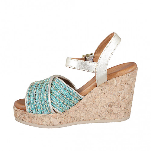 Sandalen Damenschuhe 35 in Leder Türkis GHIGO