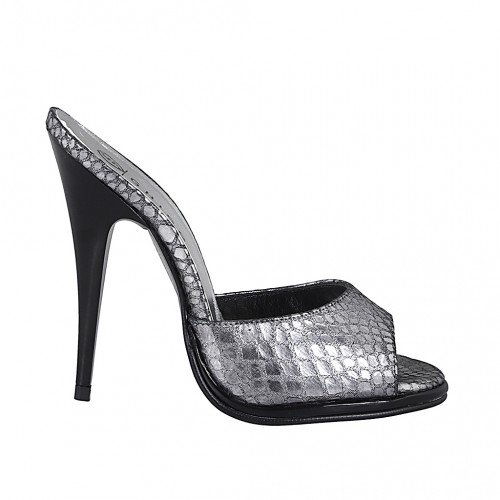 Mules Woman 32 in Leather Silver GHIGO