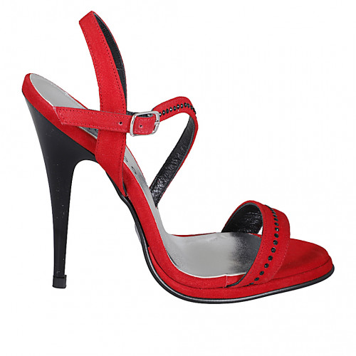 Sandals Woman 35 in Suede Red GHIGO