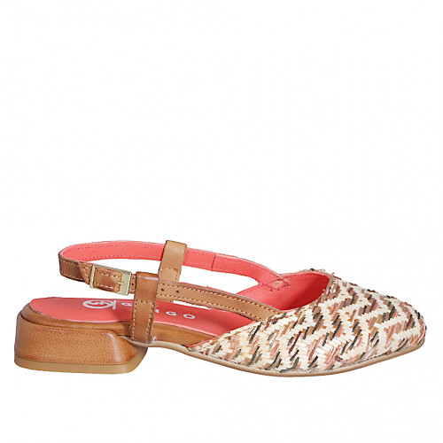 Slingbacks Damenschuhe 42 in Leder Bunt GHIGO