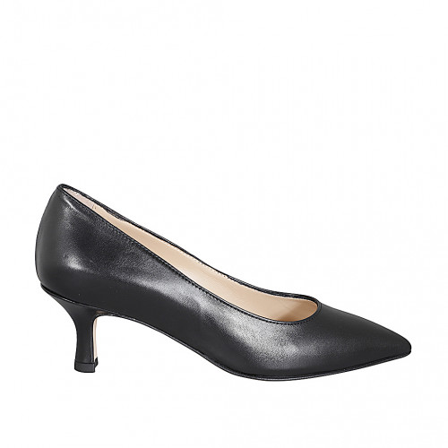 Pumps Woman 32 in Leather Black GHIGO