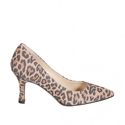 Pumps Woman 46 in Suede Leopard printed GHIGO