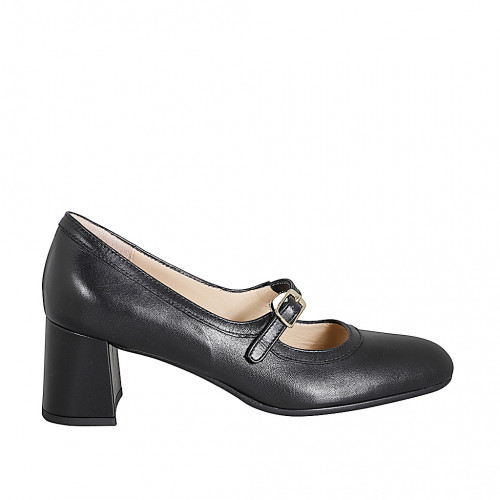 Pumps Woman 32 in Leather Black GHIGO