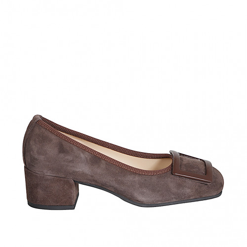 Pumps Woman 45 in Suede Brown GHIGO
