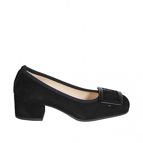 Pumps Woman 33 in Suede Black GHIGO