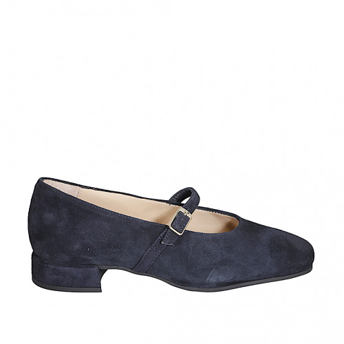 Ballerinas Woman 34 in Suede Blue GHIGO