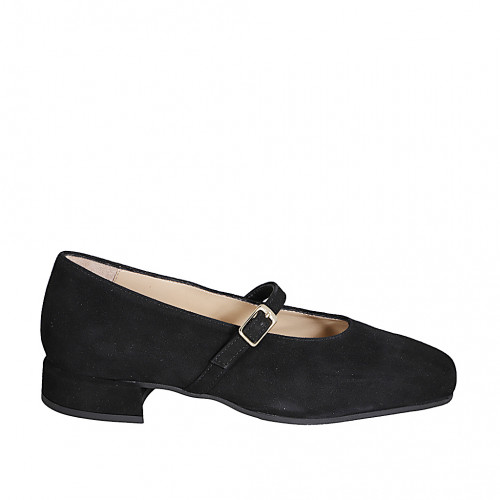 Ballerinas Woman 32 in Suede Black GHIGO