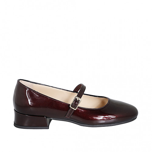 Ballerinas Woman 32 in Patent leather Maroon GHIGO