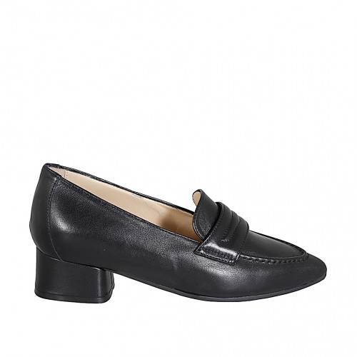 Mokassins Damenschuhe 33 in Leder Schwarz GHIGO