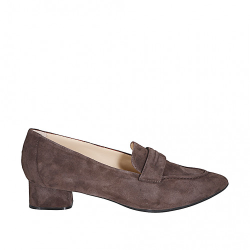 Mokassins Damenschuhe 34 in Wildleder Braun GHIGO