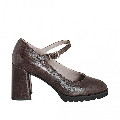 Pumps Woman 32 in Patent leather Brown GHIGO