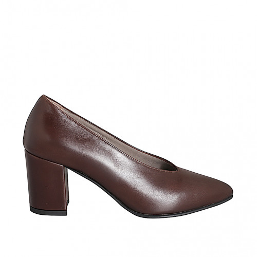 Pumps Woman 44 in Leather Brown GHIGO