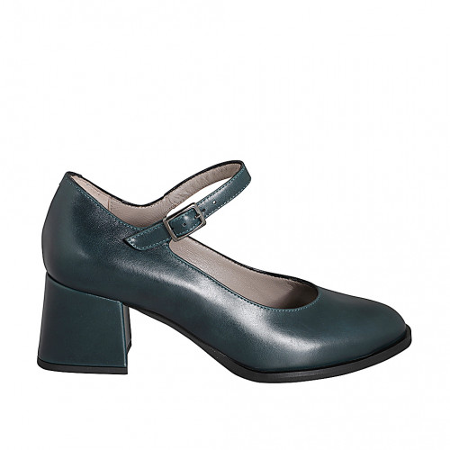 Pumps Woman 44 in Leather Green GHIGO