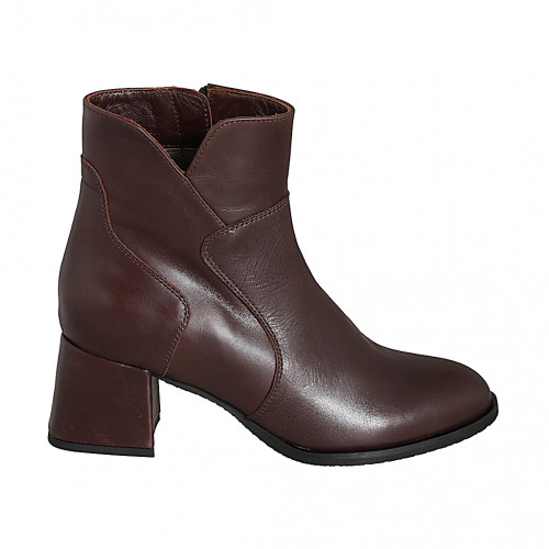 Ankle boots Woman 45 in Leather Brown GHIGO