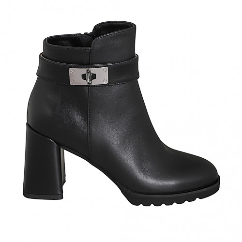Stiefeletten Damenschuhe 32 in Leder Schwarz GHIGO