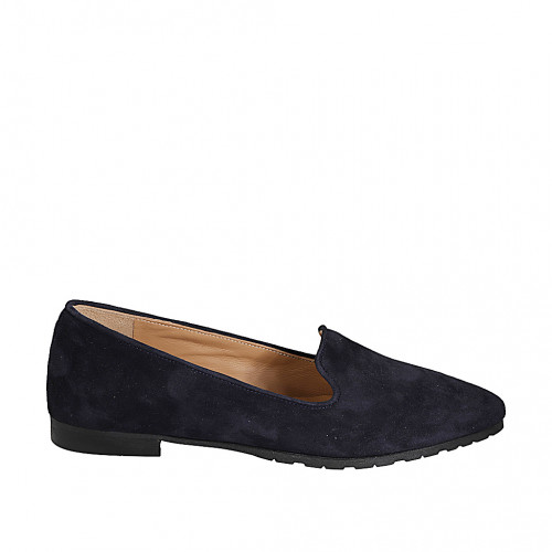 Loafers Woman 34 in Suede Blue GHIGO