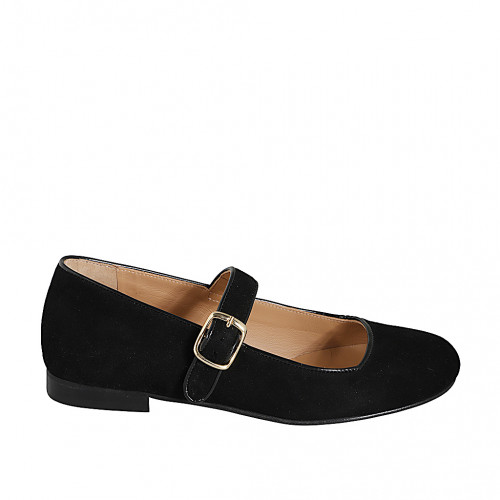 Ballerinas Woman 33 in Suede Black GHIGO